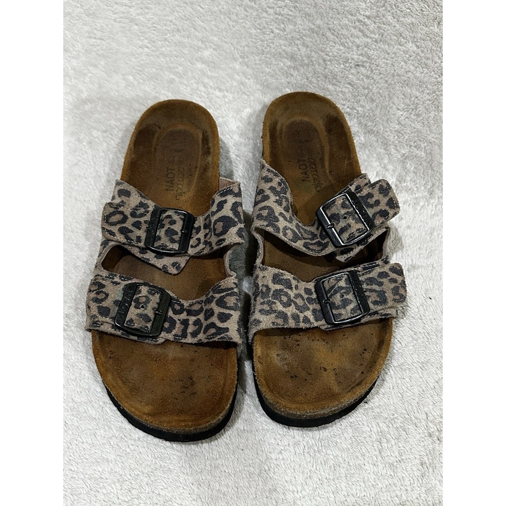 NAOT Santa Barbara Sandal Cheetah Leopard Leather Sandals Sz 41 US 10-10.5